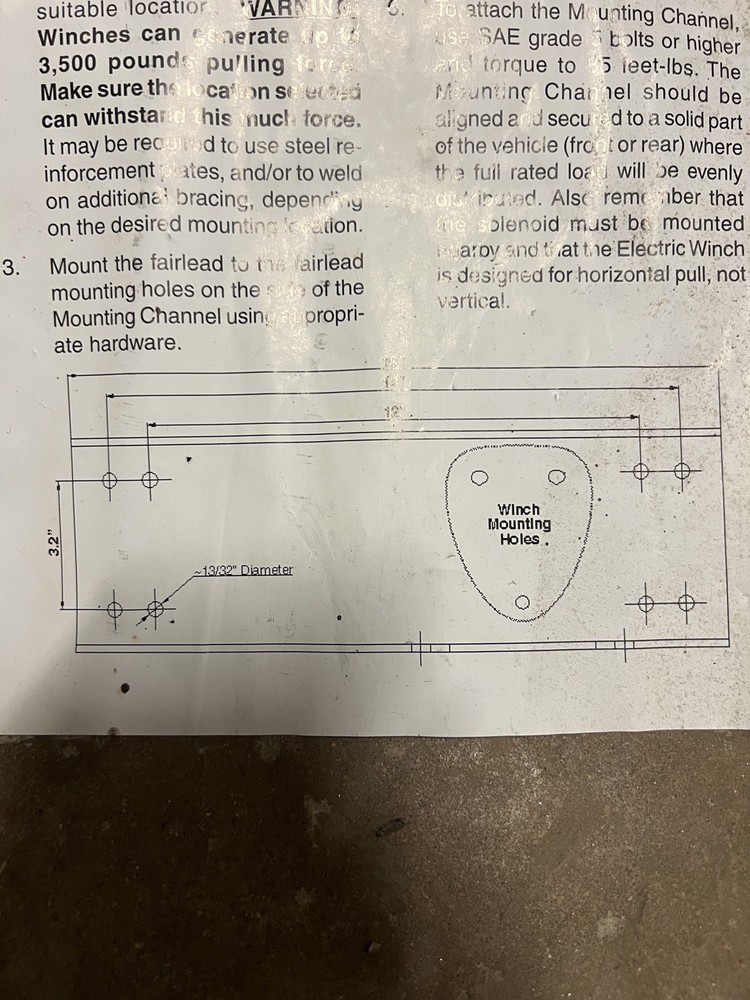 3500lbs Winch Mounting Channel Universal