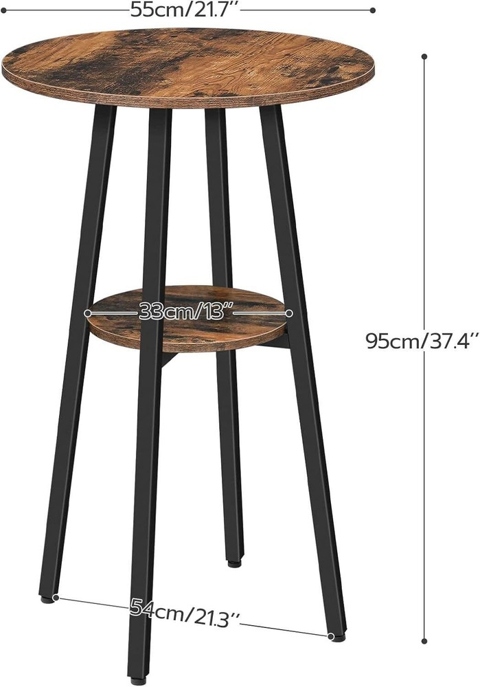 HOOBRO Bar Table Round Pub Table Bistro Table High Top Table Cocktail Table