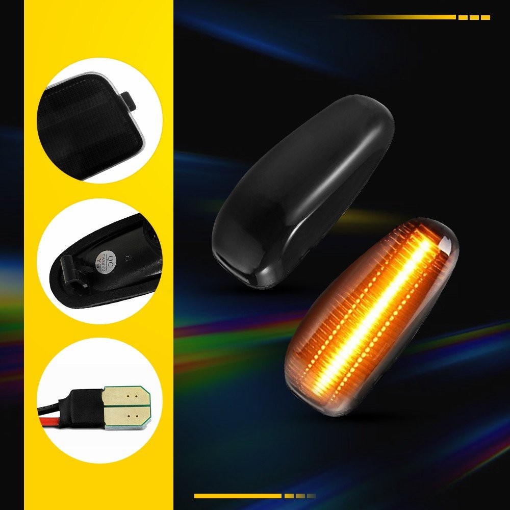 For 03-06 Dodge Sprinter Dynamic Sequential Smoked Lens LED Side Marker Light EW