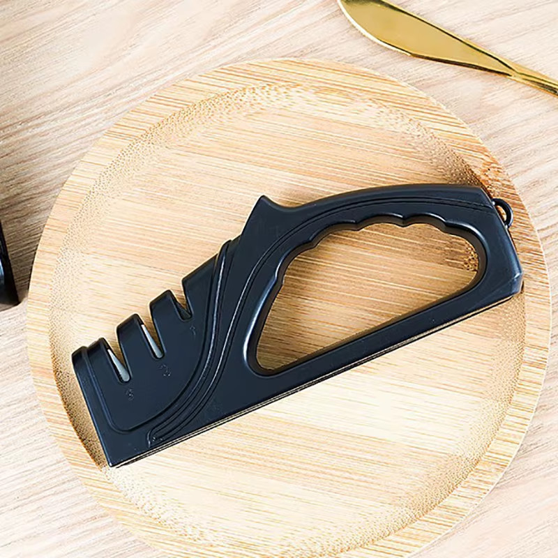 Portable 4-Segment Kitchen Knife Sharpener with Non-Slip Base