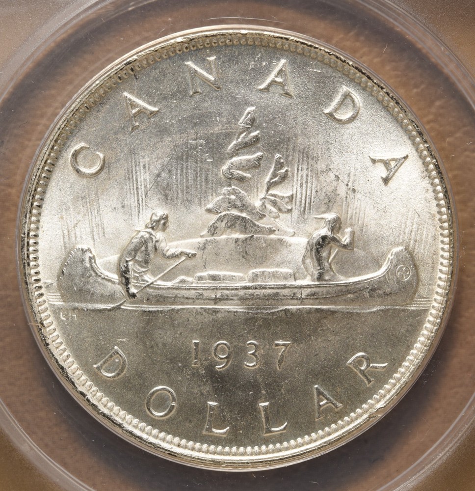 1937 Canada Silver Dollar ANACS MS63