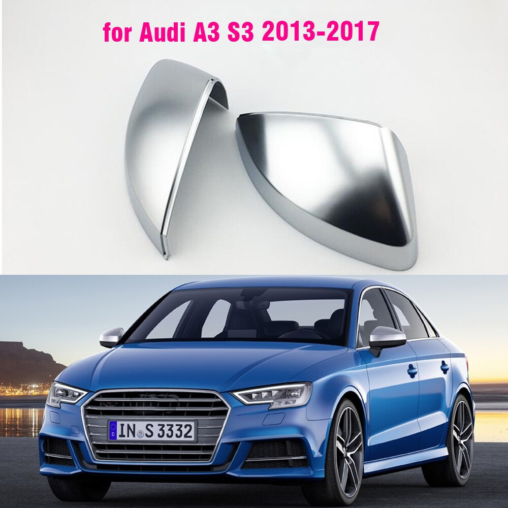 Car Audi Model Chrome Silver Rearview Mirror Protective Cap