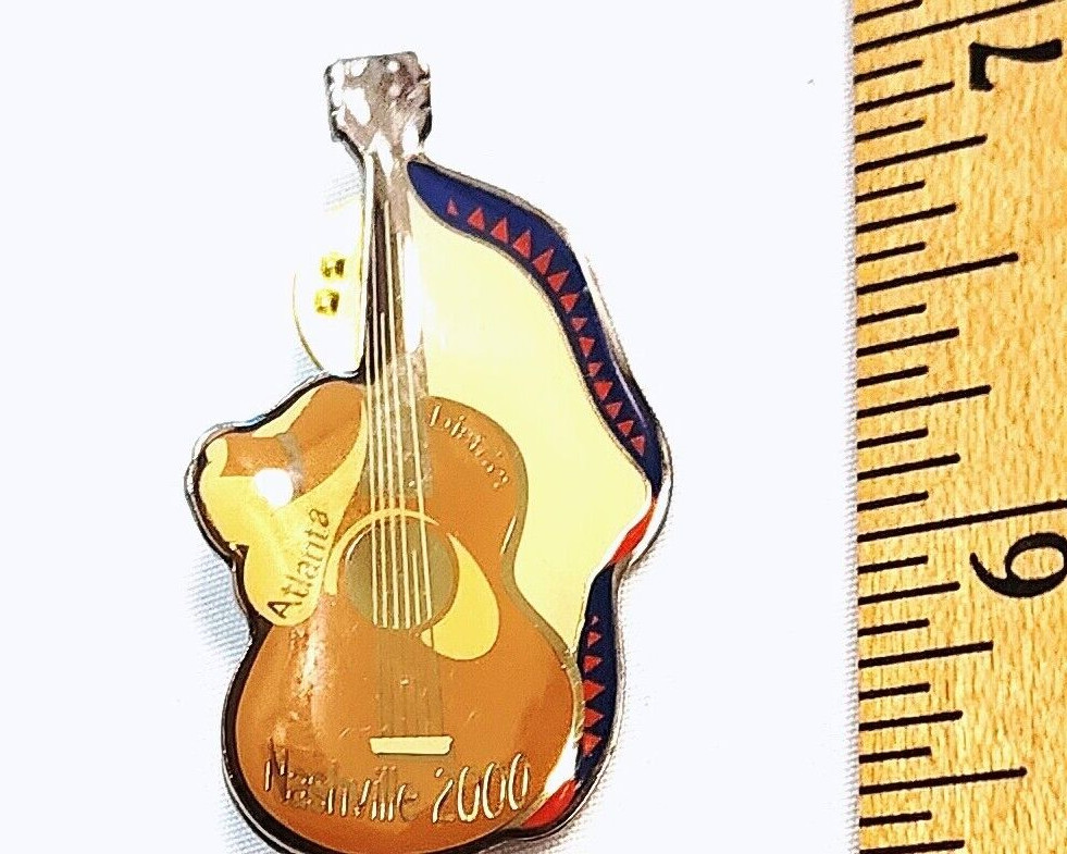 Very Nice 1.5" Guitar Hat Lapel Pin Nashville 2000