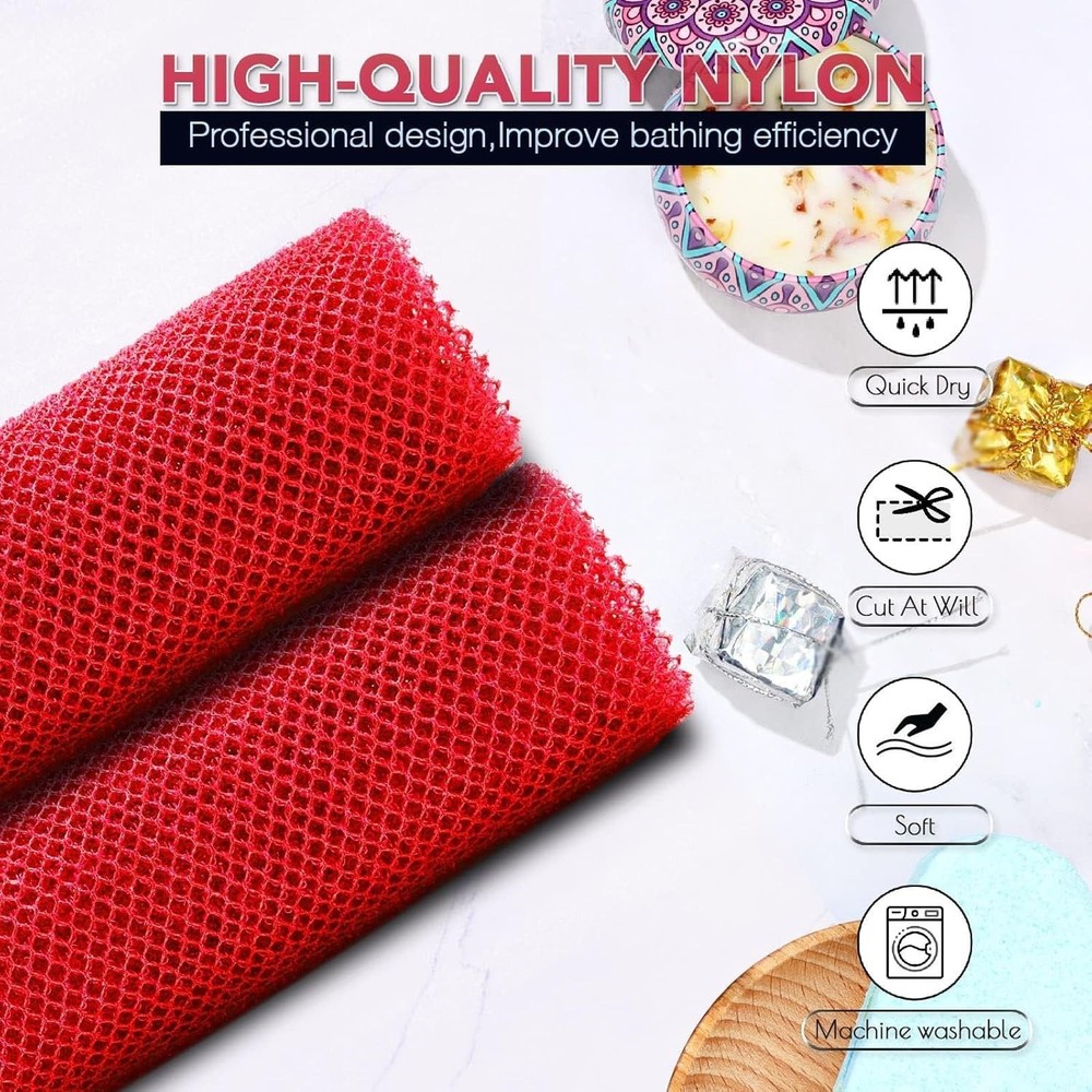 Durable African Net Sponge 2-Pack - Efficient Bath & Kitchen Cleaning Solution