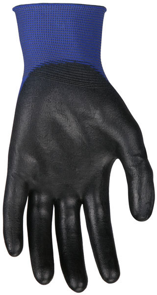 3 Pair Memphis Ninja Nylon Work Gloves with Polyurethane Coated Palm, Large
