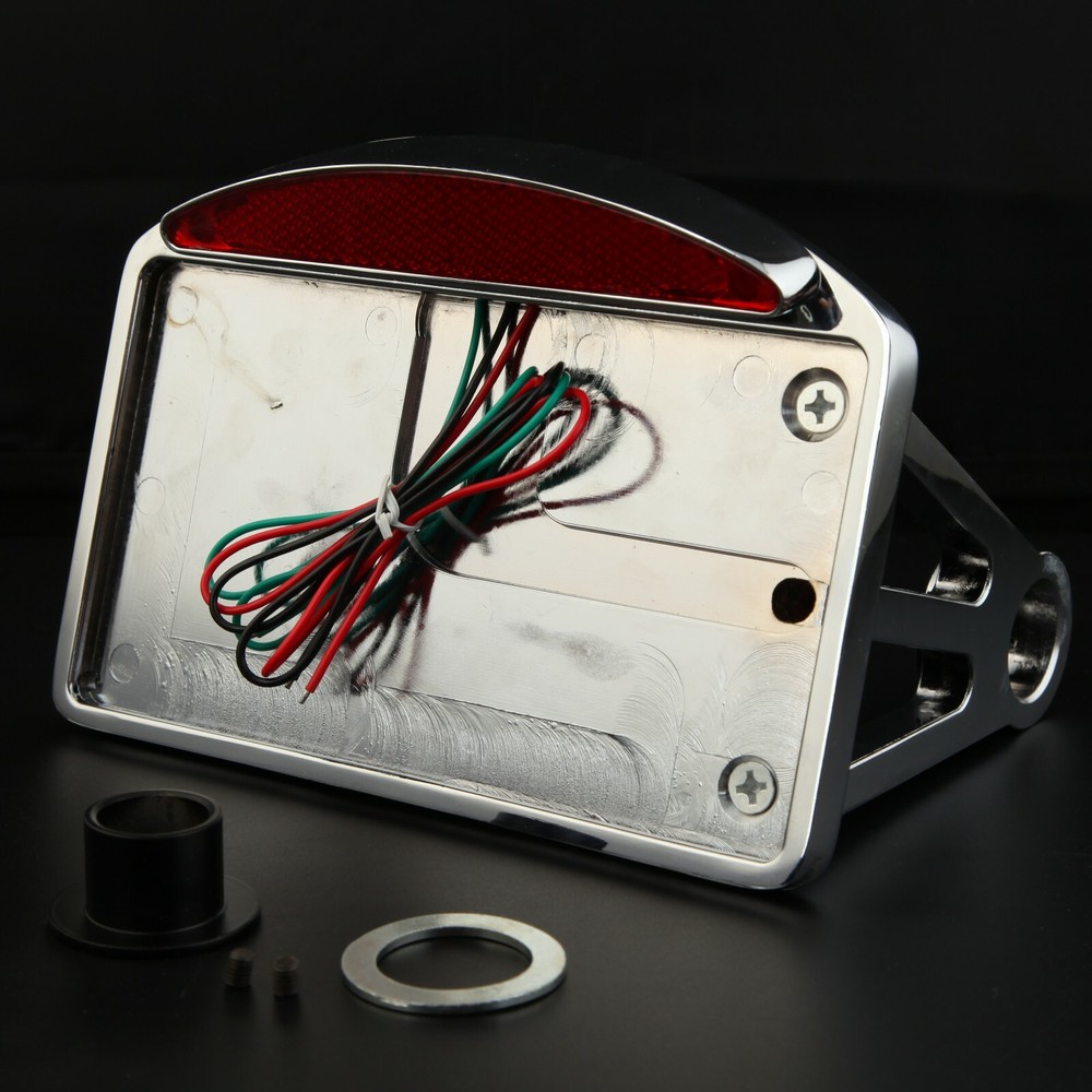 Motorcycle License Plate LED Tail Light Horizontal Side Mount Bracket For Harley