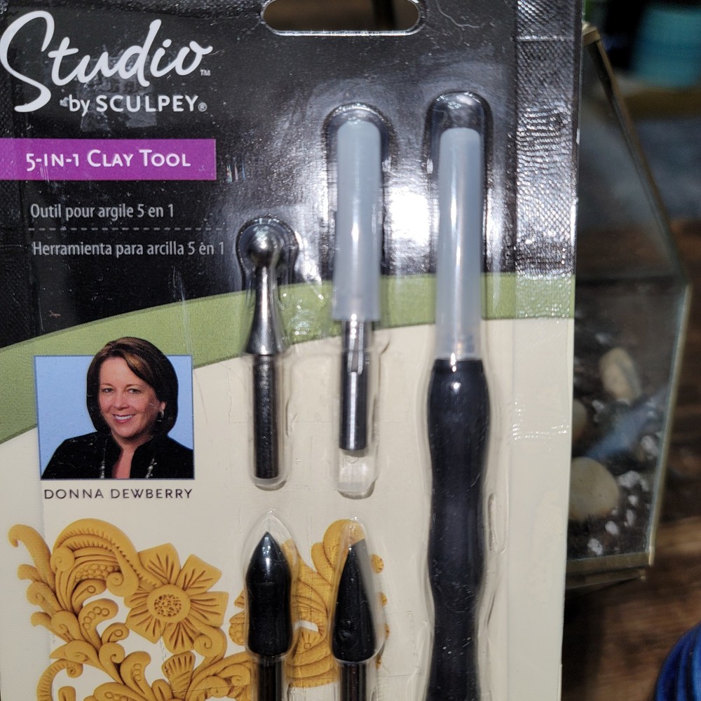 Sculpey 5-in-1 Tool Handle Interchangeable Heads: Blade Cone Chisel Ball Needle