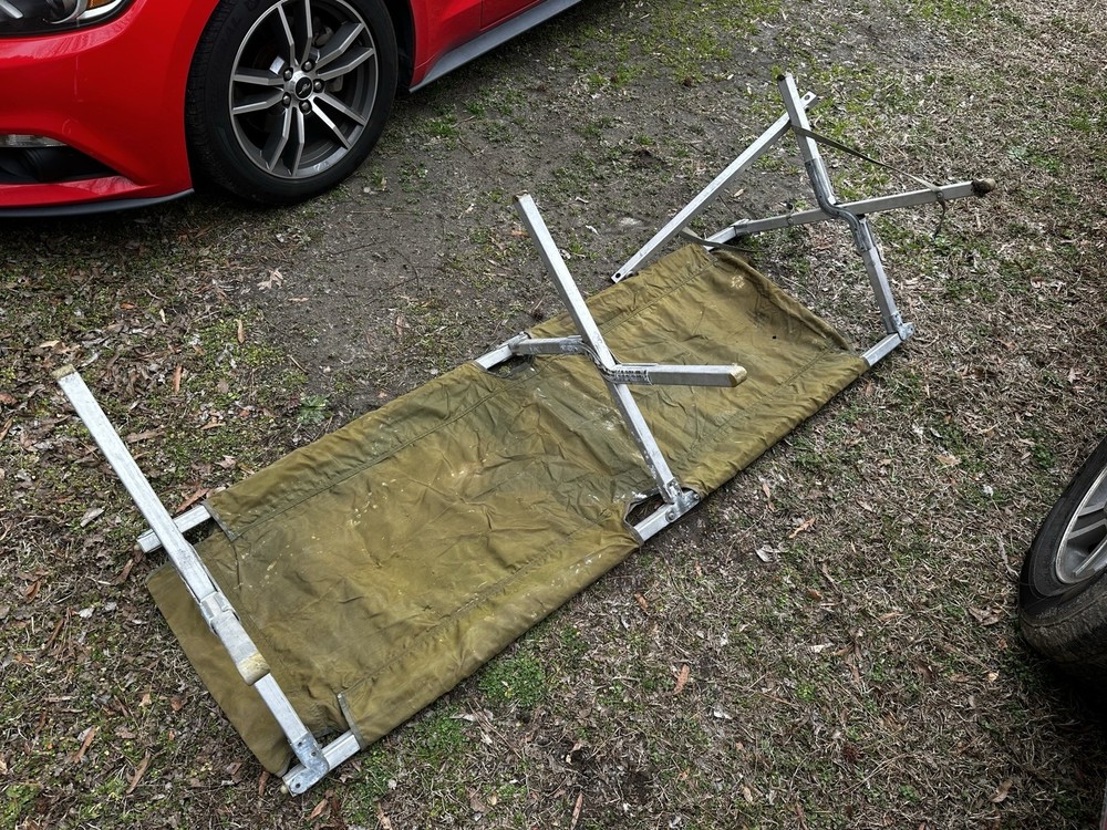 Vintage Aluminum Frame Folding Army Cot