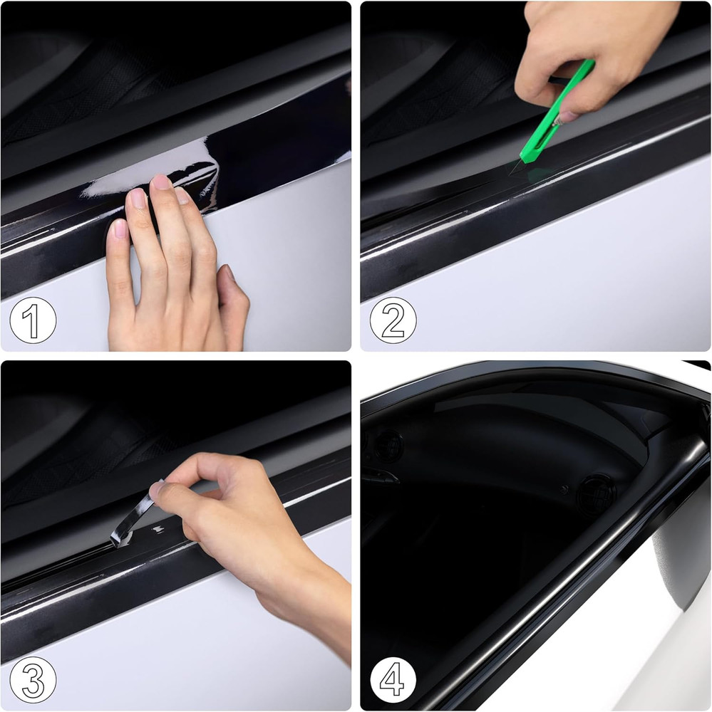 Gloss Black Vinyl Wrap Kit, 1"x30ft with Tools