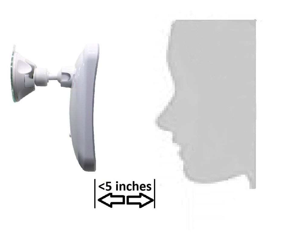 JiBen Square LED Lighted 10X Magnifying Makeup Mirror with Locking Suction Cup