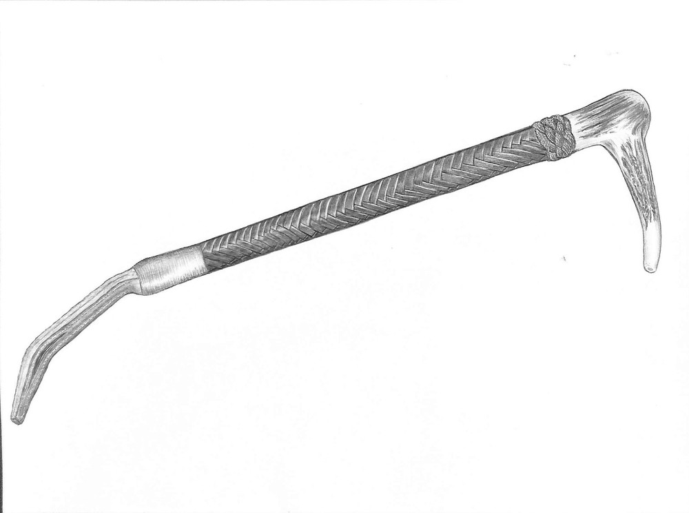 Handmade Stag-Handle English Crop Graphite Drawing