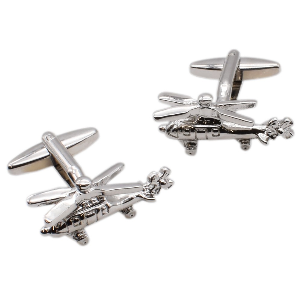 Helicopter Design Cufflinks Presented in a cufflink Gift Box