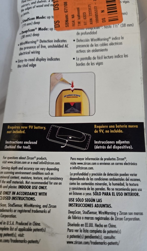 Zircon StudSensor HD55 Stud Finder - Yellow