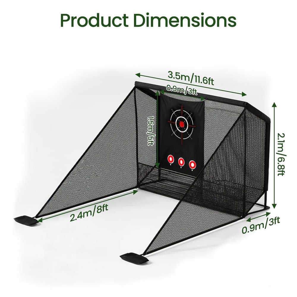 New 10x7ft Heavy Duty Golf Practice Net w/ Target Cloth Golf Training Net