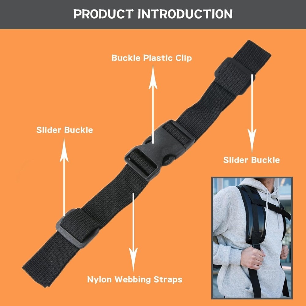 Backpack Chest Strap 2pcs Heavy Duty Adjustable Backpack Strap Quick Release ...