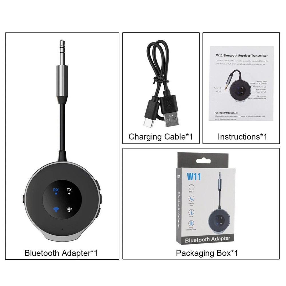 Replacement Bluetooth 5.3 Wireless Transmitter Receiver Car Aux Audio Adapter