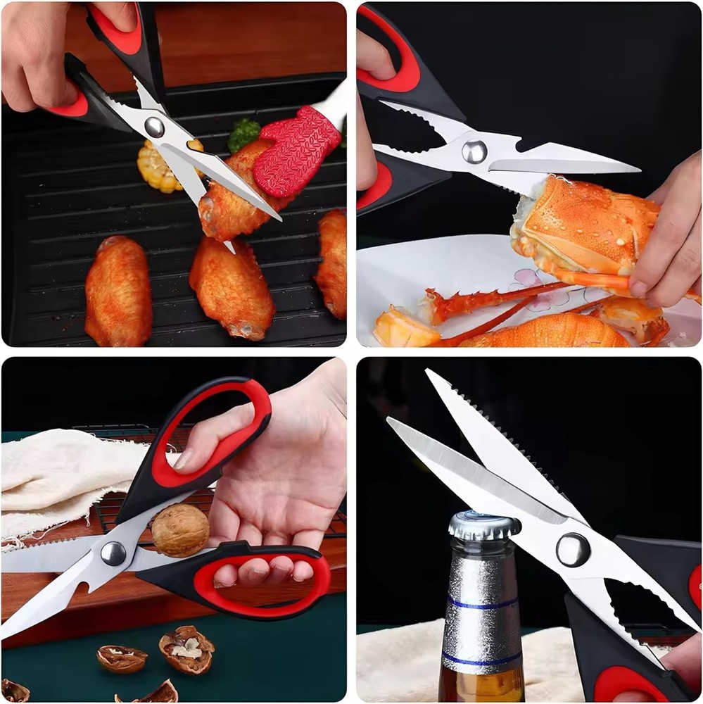 Multi-Purpose Cooking Scissors - Rust Resistant, Sharp Stainless Steel Blades