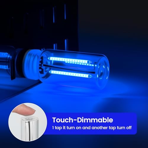 2 PCS USB Interior Car Ambient Lights, Touch Control Adjustable Blue