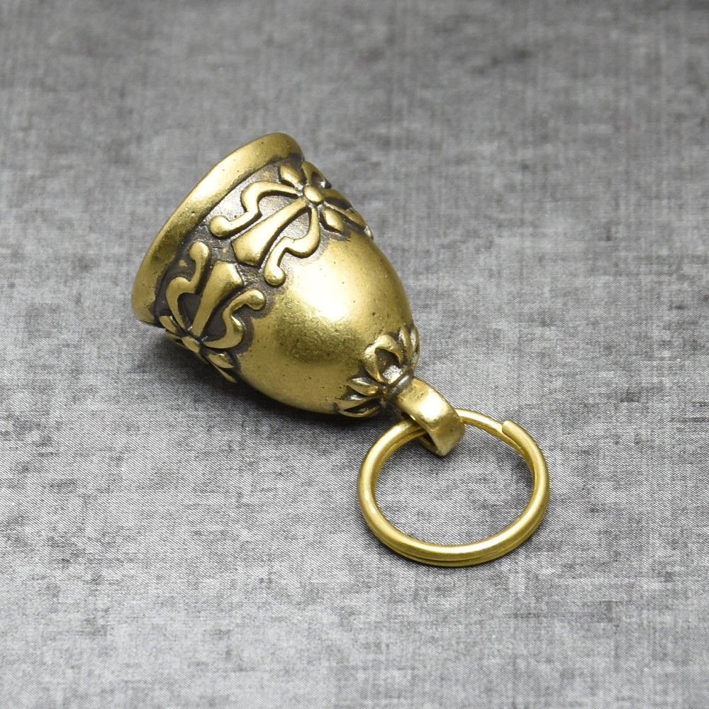 Solid Brass Tinkle Dog Cat Bells Collar Bell Craft Bead with Split Ring