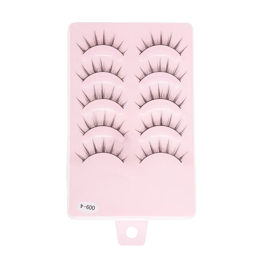 Natural False Eyelashes for Makeup Black 009-4 5 Pair