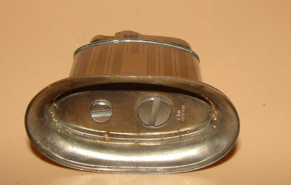 Vintage 1950s LIGHTER! Striped Chrome Japan