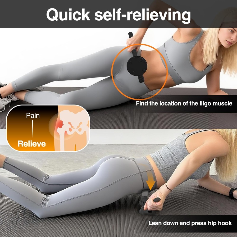 Psoas Release Tool-Hip Hook Psoas Muscle Release Tool Fully Adjustable for Il...