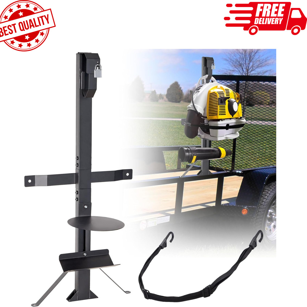 Heavy Duty Adjustable Backpack Blower Rack for Trailers, Steel Leaf Backpack Blo