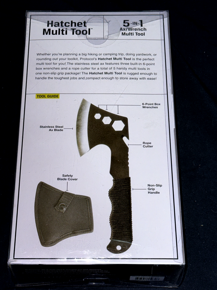 SURVIVAL TACTICAL HATCHET 5 IN 1 MULTI TOOL 11 INCH BLACK PROTOCOL