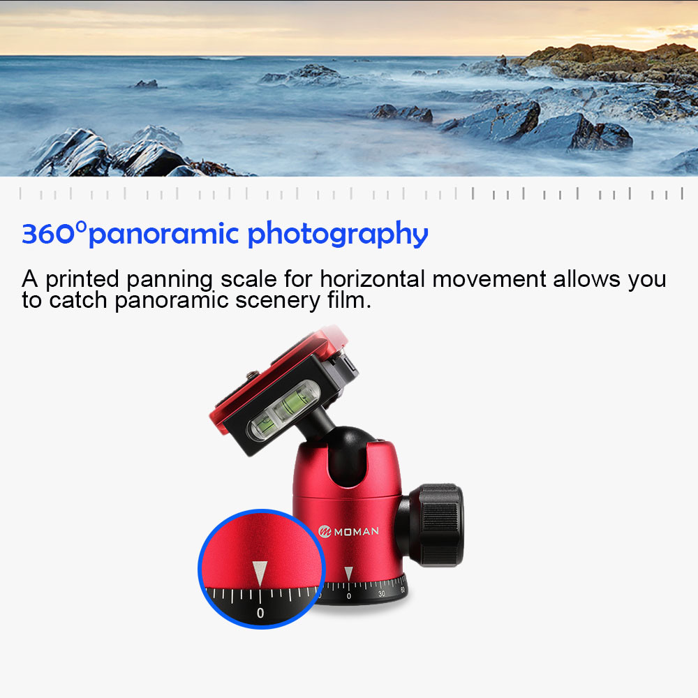 Camera Tripod Head Universal Ball Head with Quick Release Plate 360° Panning
