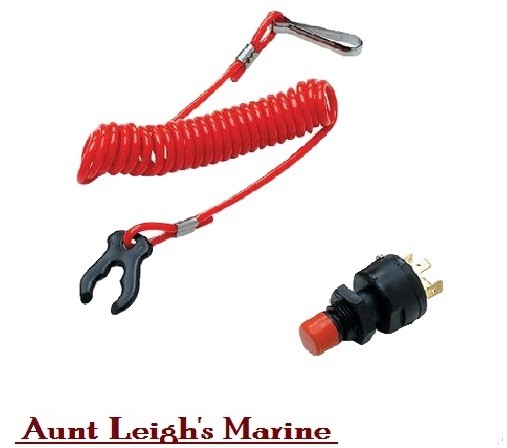Universal Marine Boat Emergency Engine Ignition Kill Switch with Coil Lanyard
