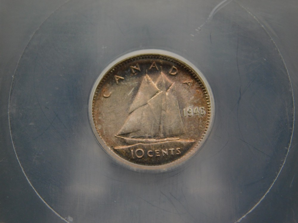 1946 Canada 10 Cent ICG MS64 (BT1327)