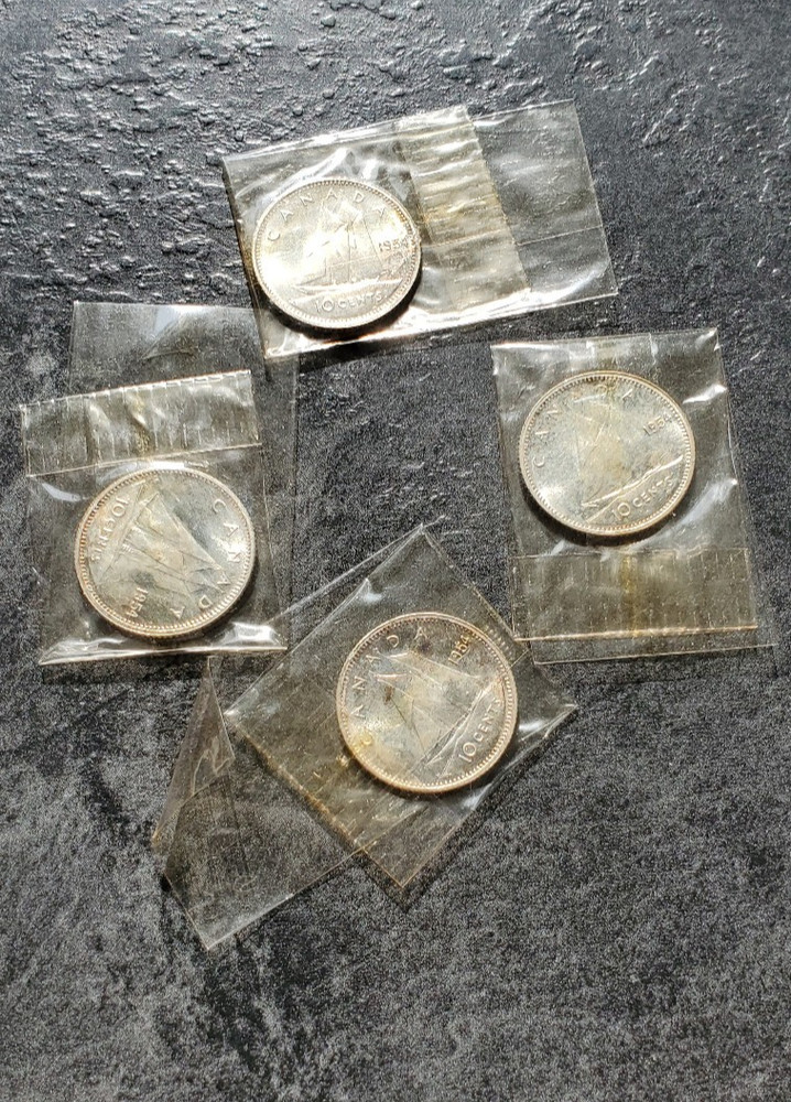 4=1954 CANADA 10 CENT UNCIRCULATED #154