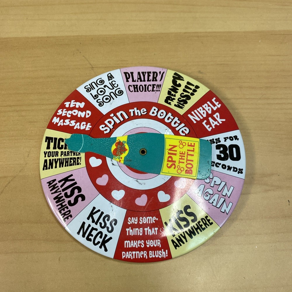 Vitnage Spin the Bottle Pin Button Badge Pinback 4 inch novelty