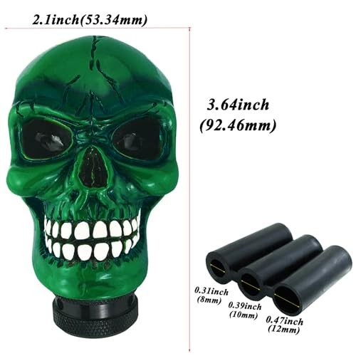 Skull Shift Knob Car Gear Shifer Knobs Unique Stick Shifting Handle Green