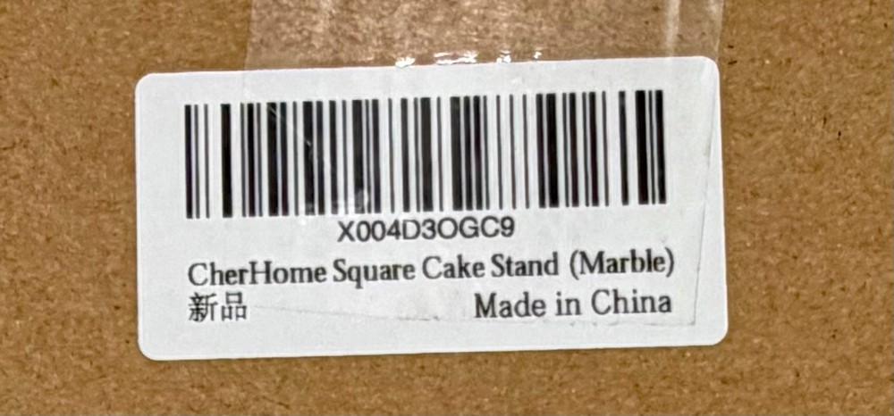 11 Inch Square White Marble Cake Stand