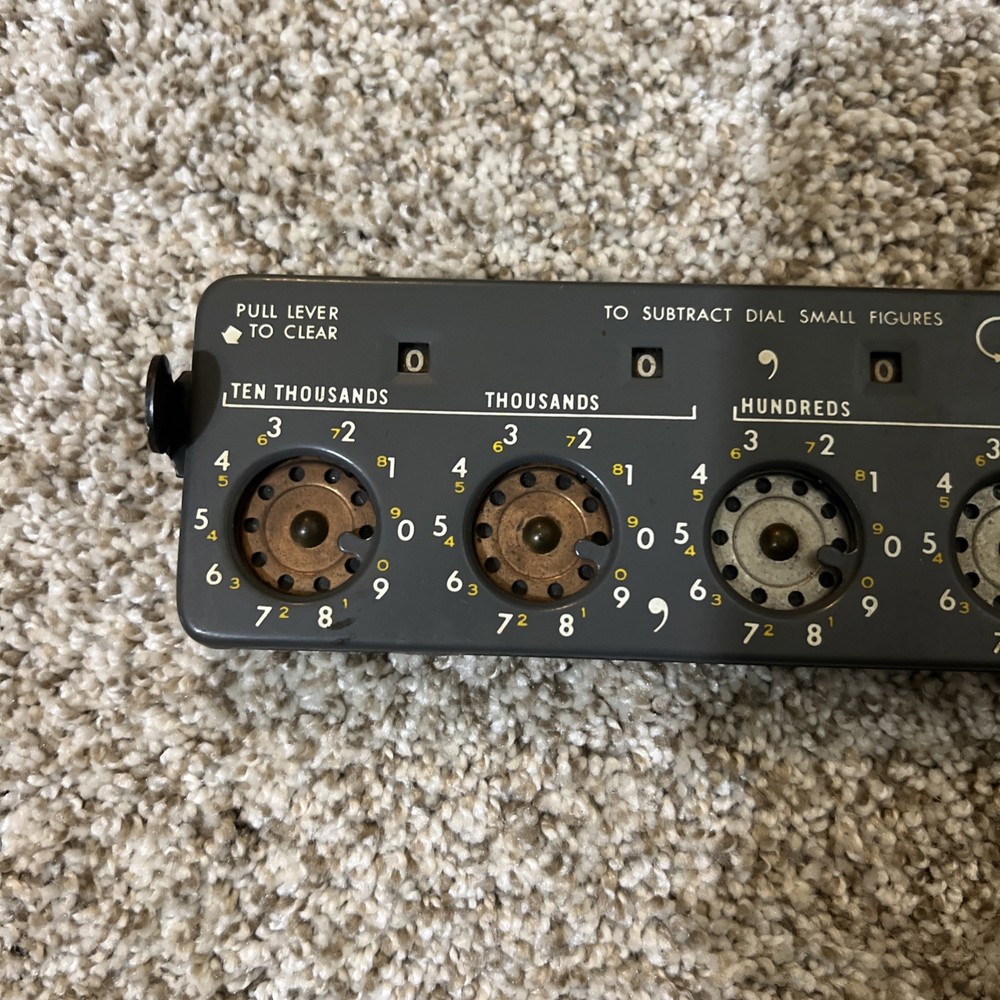 Vintage - The Lightning Portable Adding Machine Calculator Bakelite Angled Base