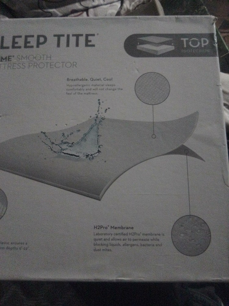 Malouf Sleep Tite Prime Smooth White Mattress Protector Split King Waterproof