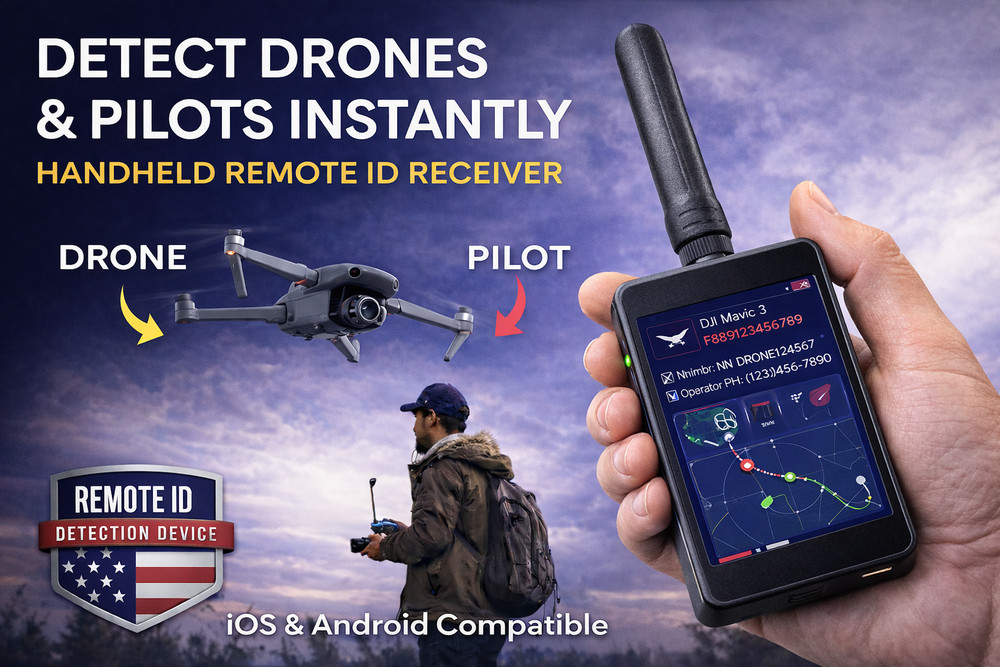 Handheld Drone Detection & Pilot Locator – Remote ID Receiver