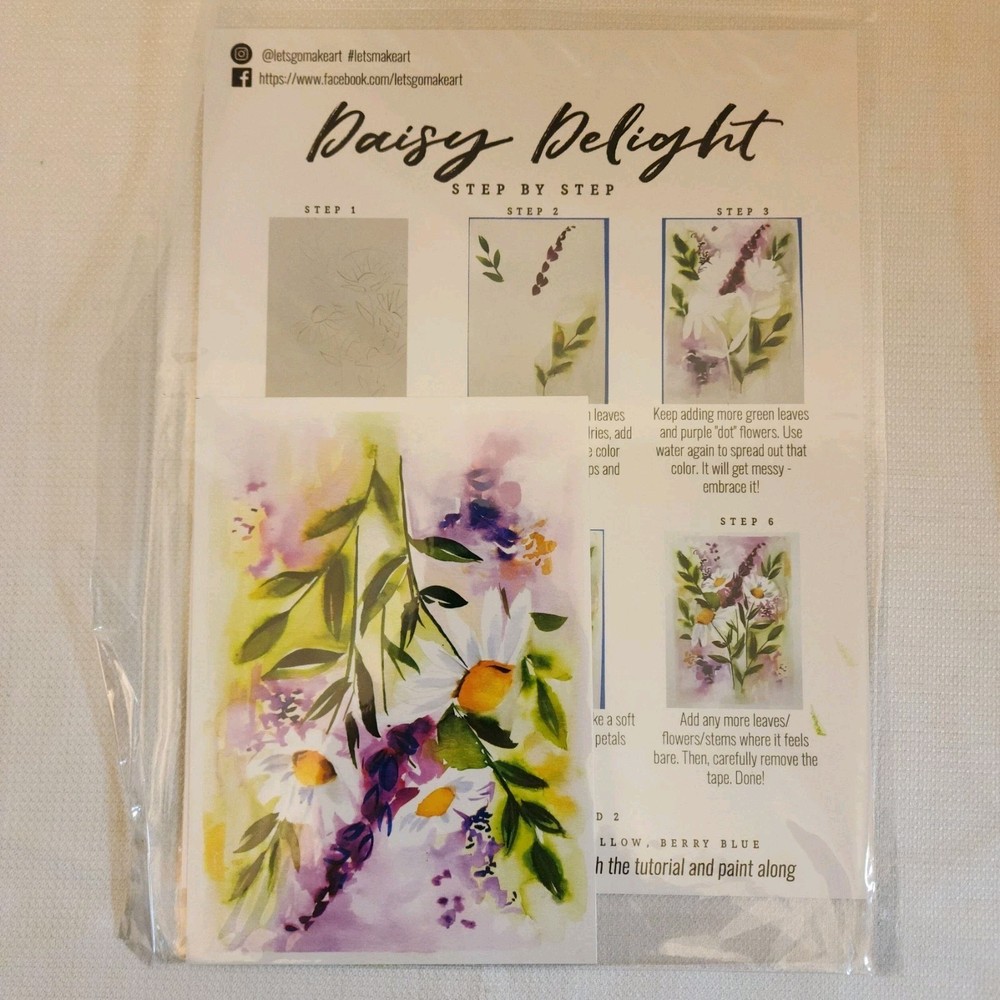 Let's Make Art Daisy Delight Watercolor Tutorial by Sarah Cray, USED