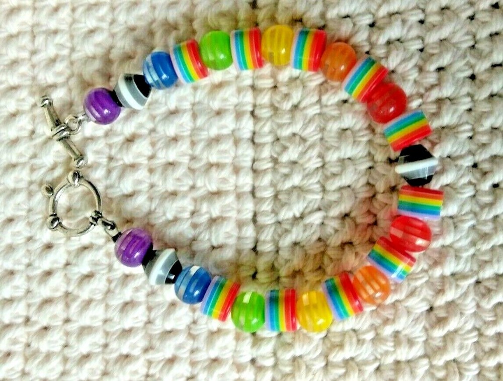 Bracelet / Rainbow Beaded Bracelet