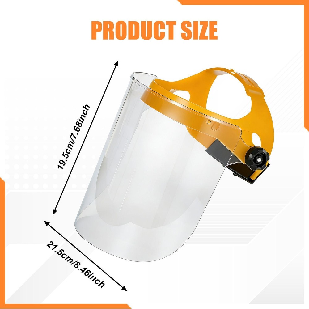Face Shield Full Face Guard Dustproof Impact Resistant Adjustable Headgear