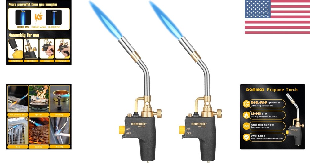 Versatile High Temperature 2-Pack MAPP Torches - Perfect for Welding & Ignition
