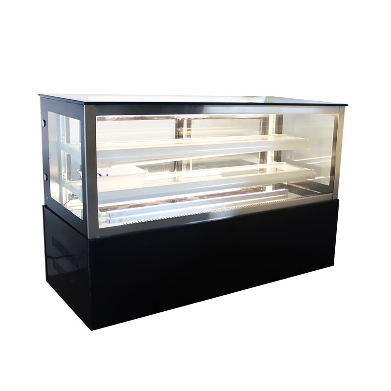 220V Refrigerated Cake Showcase Bakery Display Cabinet Rear Sliding Doors 3Layer