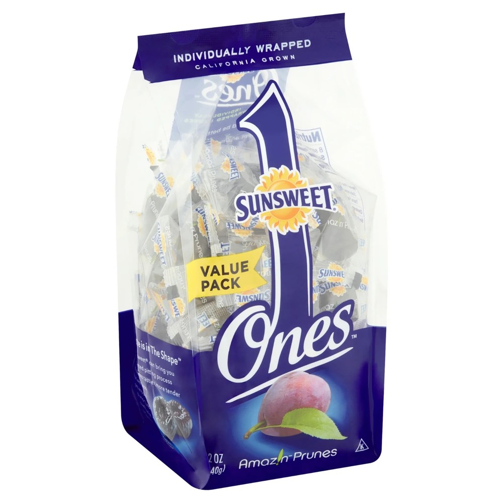 Sunsweet Ones dried prunes Value Pack, 12 oz, Individually wrappe..2 pack