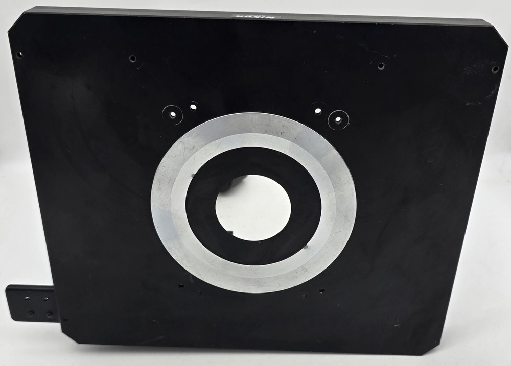 NIKON DIAPHOT STAGE TABLE SPECIMEN OPTICS MICROSCOPE Runs Smoothly +Stage Plate