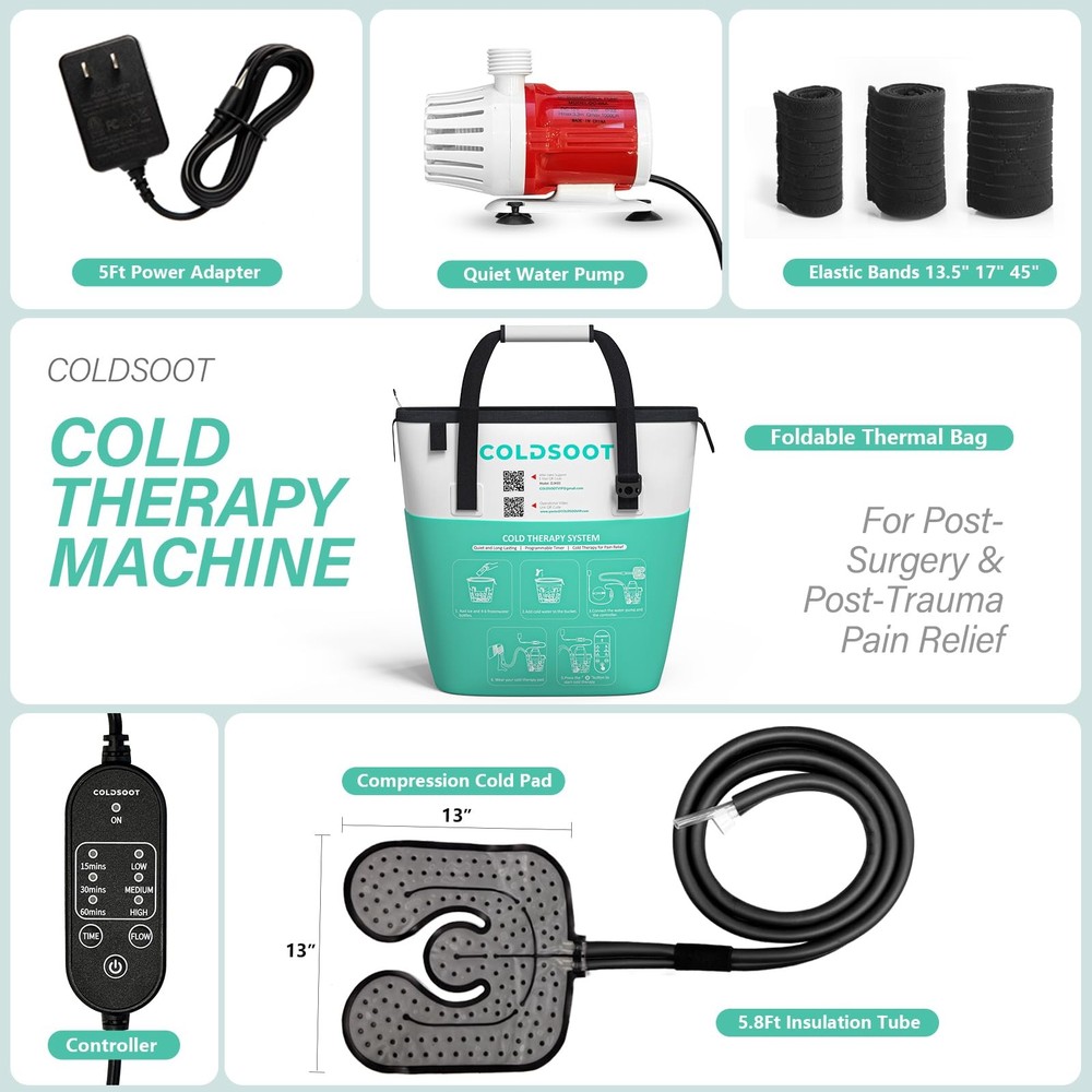 Cold Therapy Machine w/Timer Compact and Portable Ice Machine for Knee After ...