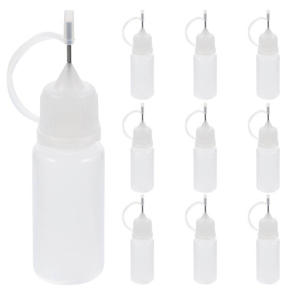 10 Pcs Squeeze Pointed Bottles Applicator with Tips Precision Nozzle Crafts