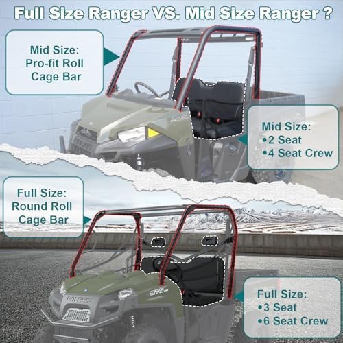 Polaris Mid Size Ranger 570 Rear Window,Soft Rear Windshield, Dust Panel for