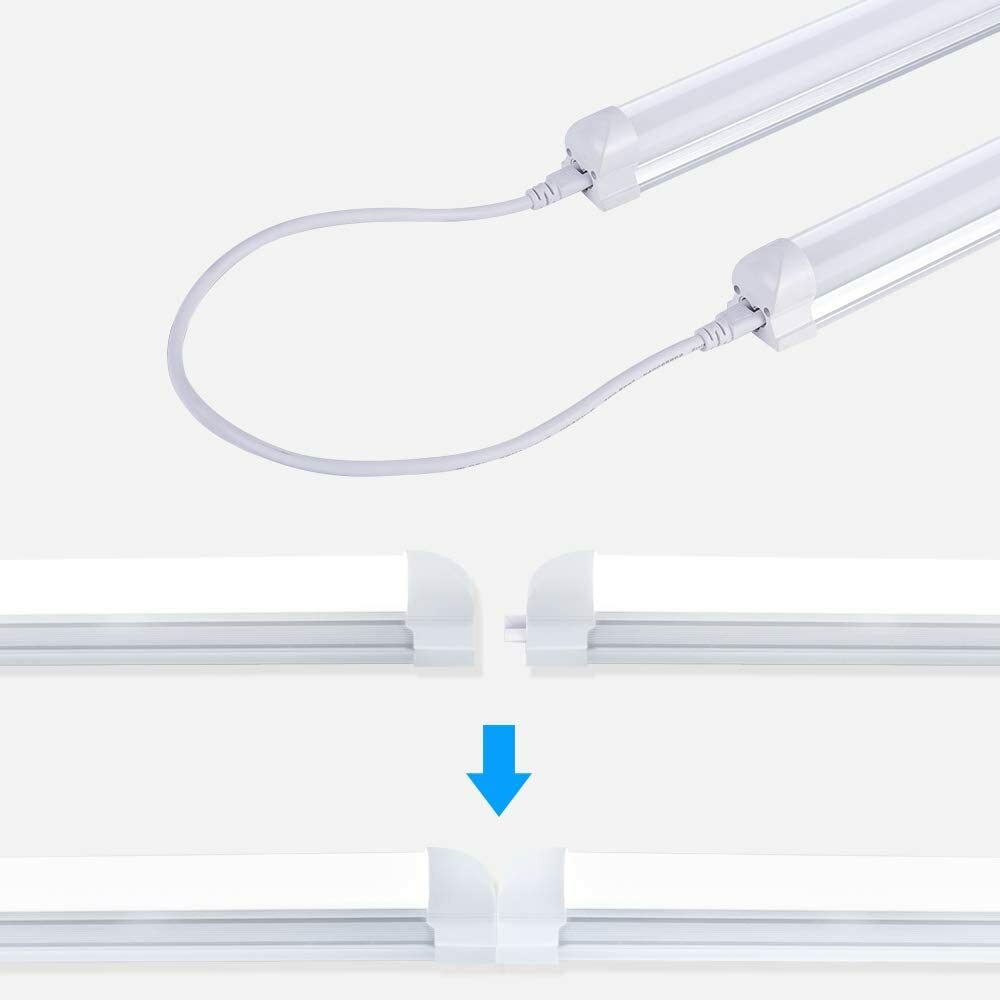 8FT Linkable LED Tube Light 72W 8' LED Shop Light Fixture for Warehouse / Garage