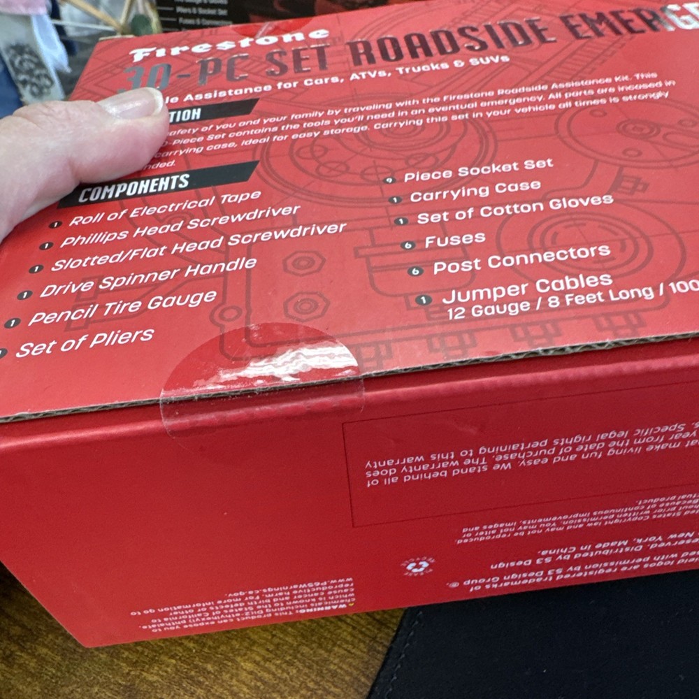 Firestone 30-PC set Roadside Auto Emergency Kit NIB